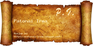 Patonai Irma névjegykártya